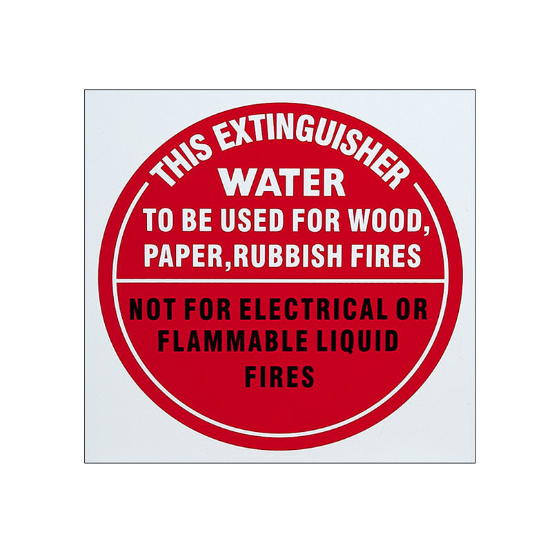 Water Fire Extinguisher Identification Sign - Plastic