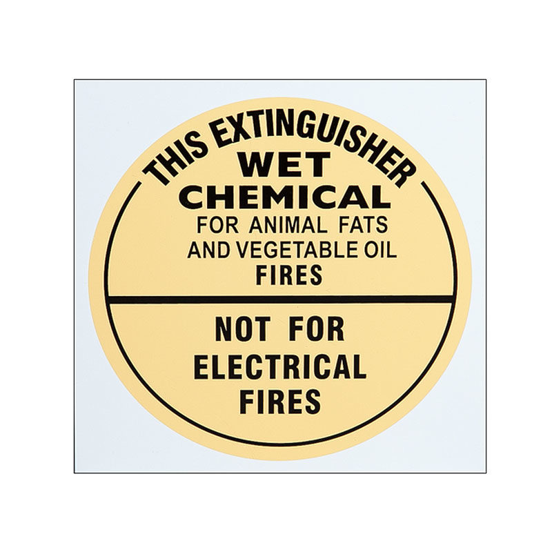 Wet Chemical Fire Extinguisher Identification Sign - Plastic